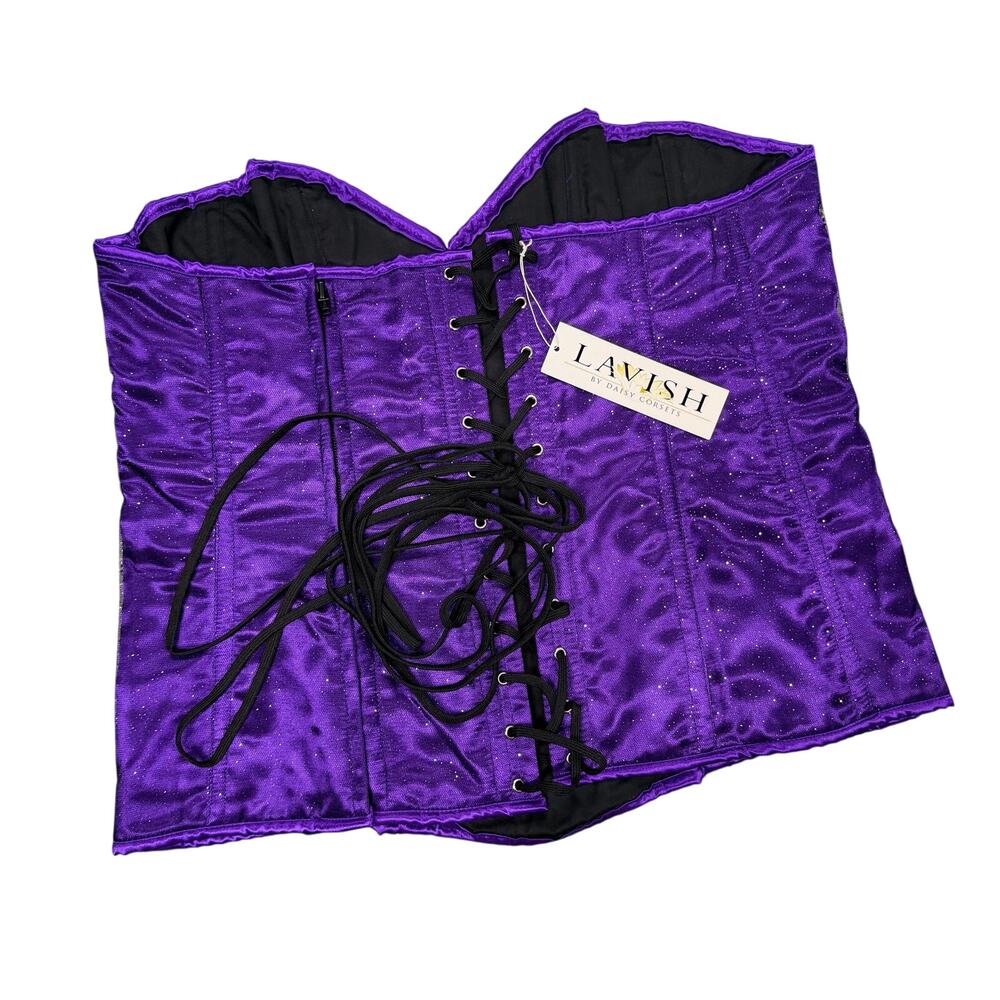 Lavish Daisy Corset 4XL Purple Glittery Witchy Halloween - Picture 3 of 8